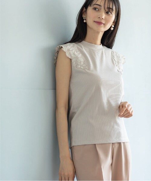 index（インデックス）の「◆レーススリーブトップス【洗濯機洗い可】（Tシャツ/カットソー・レディース・ホワイト系/ライトグレー/ブラック・36/38/42/40）」の22枚目の写真