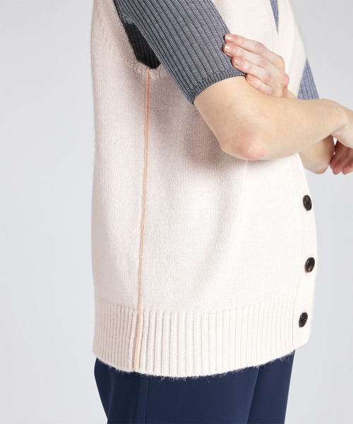 Paul Smith（ポールスミス）の「ニットベスト / 235202 372N（ベスト・レディース・オフホワイト/ブラック・MEDIUM）」の12枚目の写真
