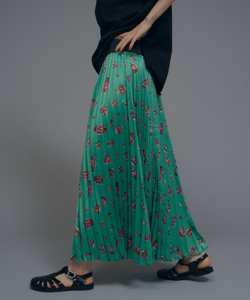 manana suerte(マニャーナスエルテ)の「vintageプリントプリーツスカート(スカート・レディース・オレンジ/ミント/ピンク/ブラック・FREE)」の13枚目の写真