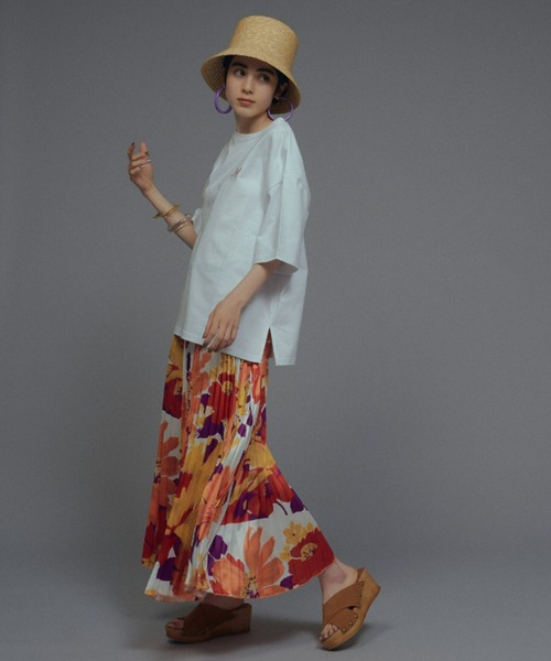 manana suerte(マニャーナスエルテ)の「vintageプリントプリーツスカート(スカート・レディース・オレンジ/ミント/ピンク/ブラック・FREE)」の21枚目の写真