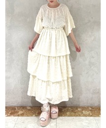 フレアスリーブワンピース