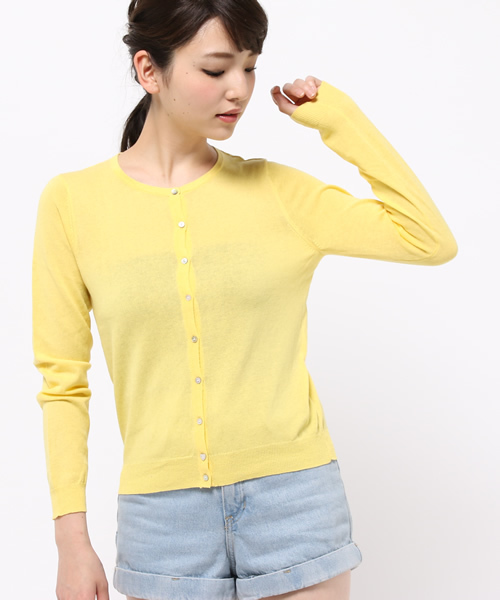 earth music&ecology（アースミュージックアンドエコロジー）の「【自宅で洗濯OK!】ウォッシャブル長袖カーディガン（カーディガン/ボレロ・レディース・ピンク/レッド/グリーン/LT.Gray/ブルー/オフホワイト/ブラック/ブルーグリーン/オレンジ/ロイヤルブルー/ネイビー/イエロー・SMALL/MEDIUM）」の8枚目の写真