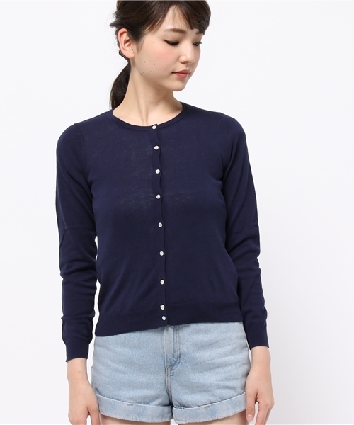 earth music&ecology（アースミュージックアンドエコロジー）の「【自宅で洗濯OK!】ウォッシャブル長袖カーディガン（カーディガン/ボレロ・レディース・ピンク/レッド/グリーン/LT.Gray/ブルー/オフホワイト/ブラック/ブルーグリーン/オレンジ/ロイヤルブルー/ネイビー/イエロー・SMALL/MEDIUM）」の13枚目の写真