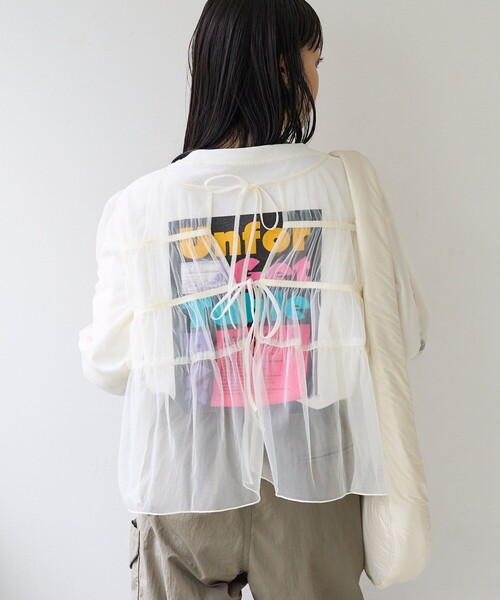 FREAK'S STORE（フリークスストア）の「チュール2WAYリボンギャザーブラウス（シャツ/ブラウス・レディース・ベージュ/オフホワイト/ブラック・ﾌﾘ-）」の14枚目の写真