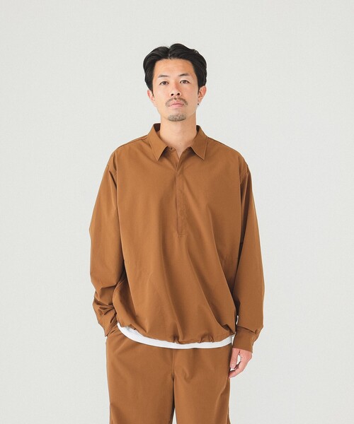 BEAMS（ビームス）の「BEAMS / テック プルオーバー シャツ（シャツ/ブラウス・メンズ・ブラック/オリーブ/ブラウン・S/M/L/XL）」の6枚目の写真