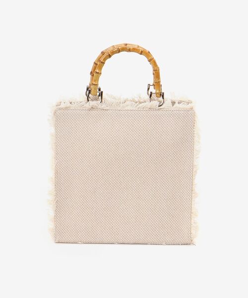 MAJESTIC LEGON（マジェスティックレゴン）の「バンブーハンドルフリンジバッグ（ハンドバッグ・レディース・ブラック系その他/ホワイト系その他2・FREE）」の4枚目の写真