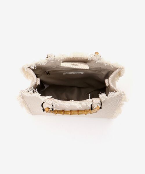 MAJESTIC LEGON（マジェスティックレゴン）の「バンブーハンドルフリンジバッグ（ハンドバッグ・レディース・ブラック系その他/ホワイト系その他2・FREE）」の5枚目の写真