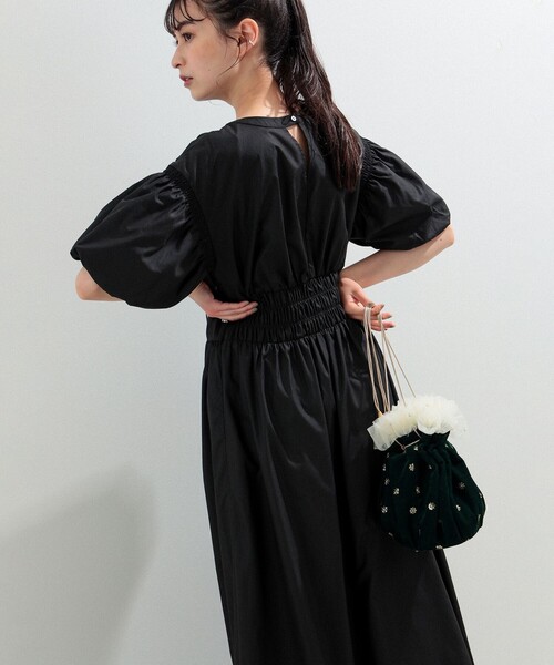 【新品】 レイビームス 2WAY パフスリーブ ワンピース 0 ブラック ♪ Ray BEAMS（レイビームス）の「Ray BEAMS / パフ スリーブ 2way