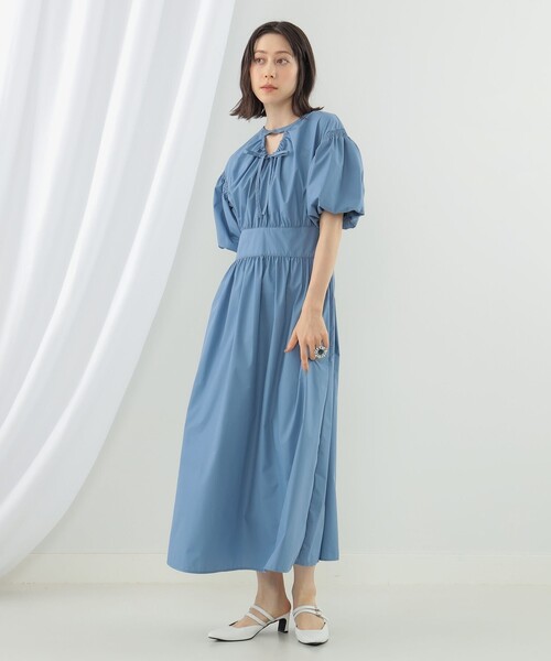Ray BEAMS（レイビームス）の「Ray BEAMS / カットアウト パフスリーブ ワンピース（ワンピース・レディース・ブラック/ライトブルー・1/0）」の16枚目の写真