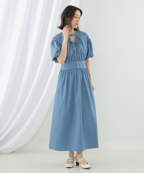Ray BEAMS（レイビームス）の「Ray BEAMS / カットアウト パフスリーブ ワンピース（ワンピース・レディース・ブラック/ライトブルー・1/0）」の15枚目の写真