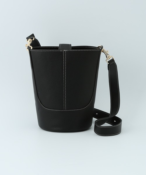 ROPE'（ロペ）の「2WAYセンターシームバケットミドルバッグ（ショルダーバッグ・レディース・ブラック/キャメル・FREE）」の4枚目の写真