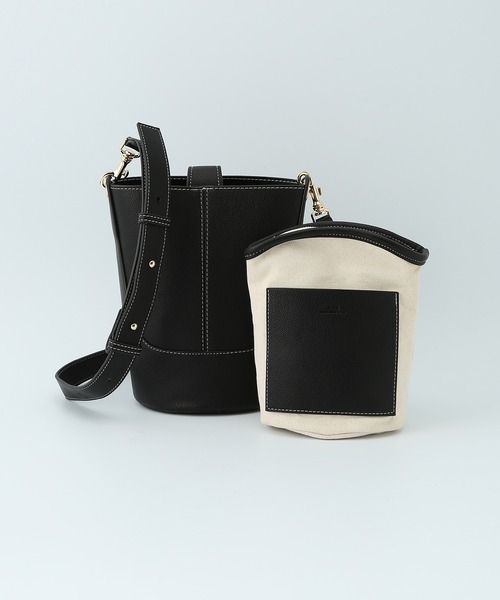 ROPE'（ロペ）の「2WAYセンターシームバケットミドルバッグ（ショルダーバッグ・レディース・ブラック/キャメル・FREE）」の16枚目の写真