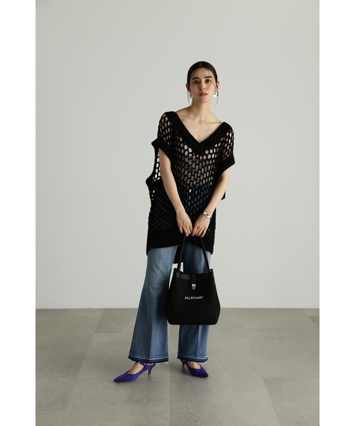 JILL STUART(ジルスチュアート)の「◆フォールドロゴトート(大)(トートバッグ・レディース・ホワイト/ブラック・フリ-)」の3枚目の写真