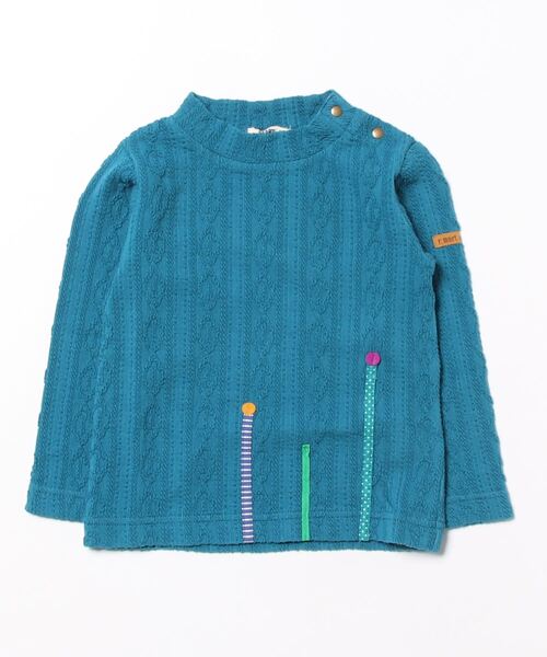 RAGMART（ラグマート）の「ケーブルニットハイネックTシャツ（Tシャツ/カットソー・キッズ・ブルー/アイボリー/ブラック/ピンク・95cm/90cm/80ｃｍ）」の3枚目の写真