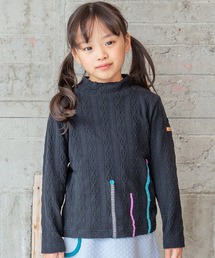 ケーブルニットハイネックTシャツ