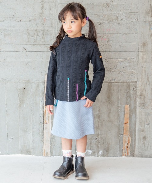 RAGMART（ラグマート）の「ケーブルニットハイネックTシャツ（Tシャツ/カットソー・キッズ・ブルー/アイボリー/ブラック/ピンク・95cm/90cm/80ｃｍ）」の13枚目の写真