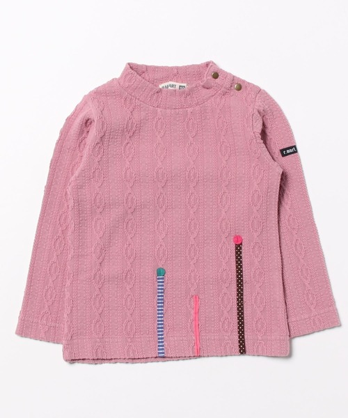 RAGMART（ラグマート）の「ケーブルニットハイネックTシャツ（Tシャツ/カットソー・キッズ・ブルー/アイボリー/ブラック/ピンク・95cm/90cm/80ｃｍ）」の5枚目の写真