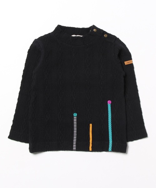 RAGMART（ラグマート）の「ケーブルニットハイネックTシャツ（Tシャツ/カットソー・キッズ・ブルー/アイボリー/ブラック/ピンク・95cm/90cm/80ｃｍ）」の6枚目の写真