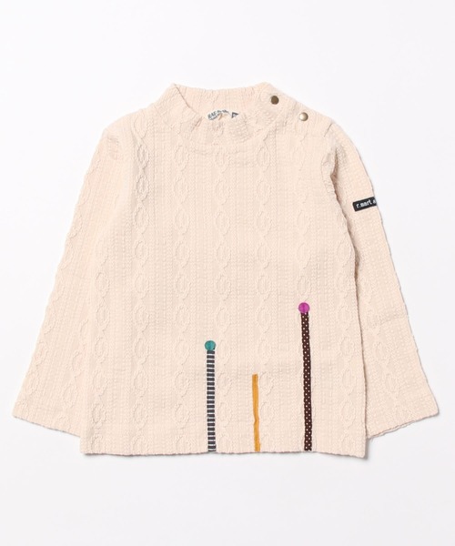 RAGMART（ラグマート）の「ケーブルニットハイネックTシャツ（Tシャツ/カットソー・キッズ・ブルー/アイボリー/ブラック/ピンク・95cm/90cm/80ｃｍ）」の7枚目の写真