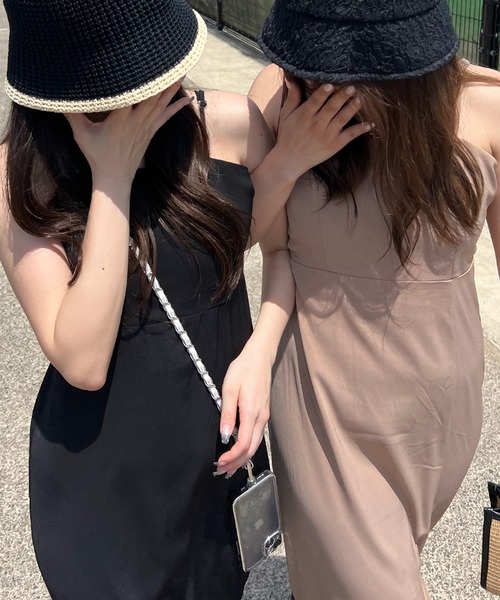 non-hedge（ノンヘッジ）の「スリットロングキャミワンピース（ワンピース・レディース・ブラック/ベージュ/チャコール/モカ・F）」の11枚目の写真