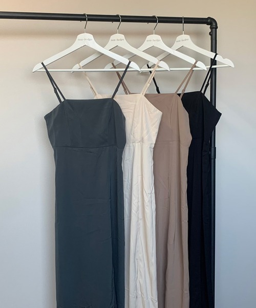 non-hedge（ノンヘッジ）の「スリットロングキャミワンピース（ワンピース・レディース・ブラック/ベージュ/チャコール/モカ・F）」の15枚目の写真