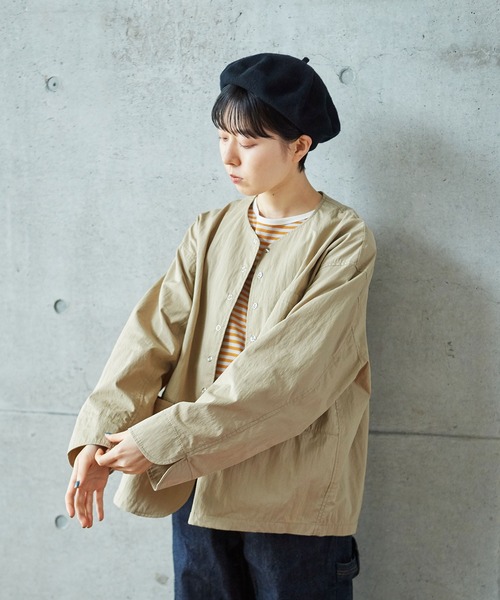PAR ICI（パーリッシィ）の「コットンナイロンウェザー ノーカラー