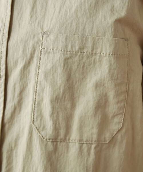 PAR ICI（パーリッシィ）の「コットンナイロンウェザー ノーカラージャケット（ノーカラージャケット・レディース・ベージュ/ネイビー・FREE）」の6枚目の写真