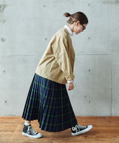 PAR ICI（パーリッシィ）の「コットンナイロンウェザー ノーカラージャケット（ノーカラージャケット・レディース・ベージュ/ネイビー・FREE）」の11枚目の写真