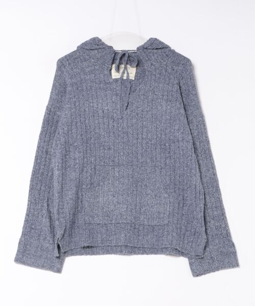 roial(ロイアル)の「HOODIE/ROIAL(ロイアル)ペールトーンデザインリラックスフィット長袖メキシカンニットパーカー(パーカー・レディース・モカ/オフホワイト/コーラルピンク/ネイビー・SMALL/MEDIUM)」の4枚目の写真