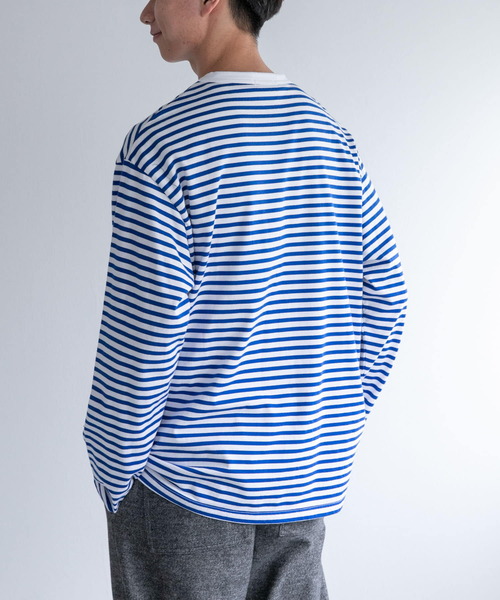 FORK&SPOON（フォークアンドスプーン）の「『ユニセックス』FORK&SPOON　ボーダーロングスリーブTシャツ（Tシャツ/カットソー・メンズ・ホワイト系その他/ブルー系その他/ブラック系その他・4/5/3）」の3枚目の写真