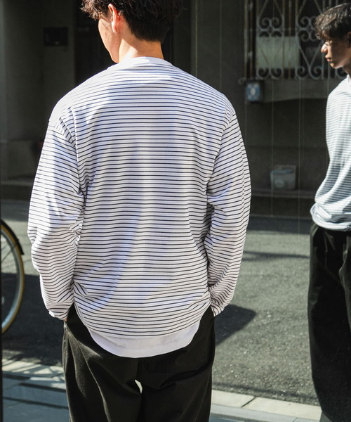 FORK&SPOON（フォークアンドスプーン）の「『ユニセックス』FORK&SPOON　ボーダーロングスリーブTシャツ（Tシャツ/カットソー・メンズ・ホワイト系その他/ブルー系その他/ブラック系その他・4/5/3）」の11枚目の写真