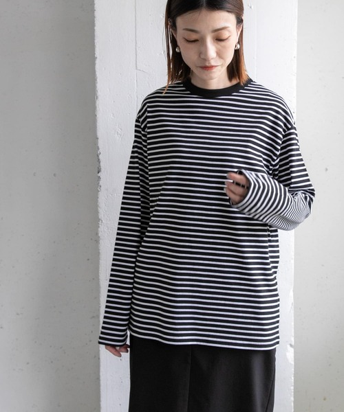 FORK&SPOON（フォークアンドスプーン）の「『ユニセックス』FORK&SPOON　ボーダーロングスリーブTシャツ（Tシャツ/カットソー・メンズ・ホワイト系その他/ブルー系その他/ブラック系その他・4/5/3）」の21枚目の写真