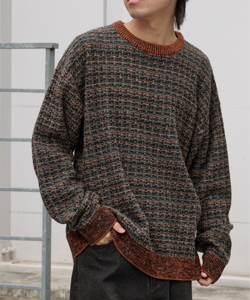 COLONY 2139（コロニートゥーワンスリーナイン）の「ツイードニット（ニット/セーター・メンズ・ブラック/グリーン・MEDIUM/LARGE）」の2枚目の写真