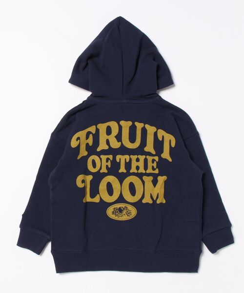 FRUIT OF THE LOOM(フルーツオブザルーム)の「KIDS裏毛ジップパーカー / 長袖 / スウェット / バック / ロゴ / プリント / カジュアル / ユニセックス(パーカー・キッズ・ネイビー/ホワイト/グリーン・L/M/S)」の4枚目の写真