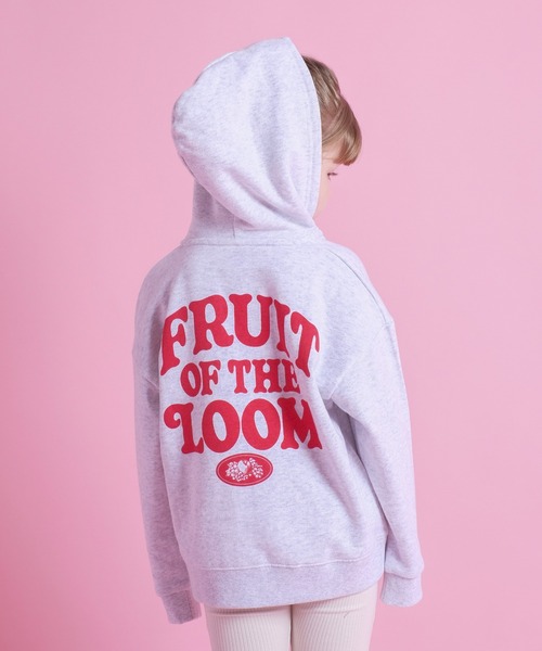 FRUIT OF THE LOOM(フルーツオブザルーム)の「KIDS裏毛ジップパーカー / 長袖 / スウェット / バック / ロゴ / プリント / カジュアル / ユニセックス(パーカー・キッズ・ネイビー/ホワイト/グリーン・L/M/S)」の5枚目の写真