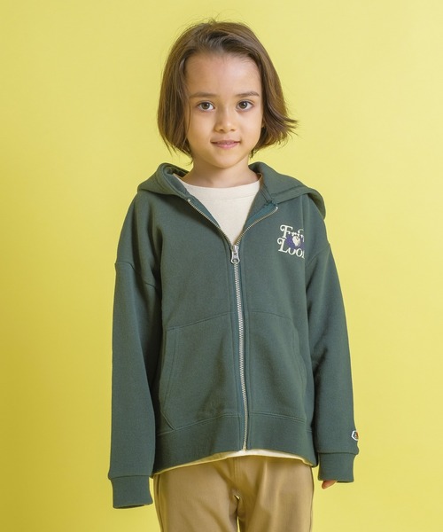 FRUIT OF THE LOOM(フルーツオブザルーム)の「KIDS裏毛ジップパーカー / 長袖 / スウェット / バック / ロゴ / プリント / カジュアル / ユニセックス(パーカー・キッズ・ネイビー/ホワイト/グリーン・L/M/S)」の15枚目の写真