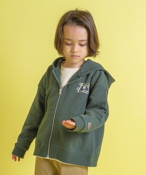 FRUIT OF THE LOOM(フルーツオブザルーム)の「KIDS裏毛ジップパーカー / 長袖 / スウェット / バック / ロゴ / プリント / カジュアル / ユニセックス(パーカー・キッズ・ネイビー/ホワイト/グリーン・L/M/S)」の17枚目の写真