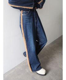 EVRIS | ボアステッチワイドデニムパンツ【セットアップ着用可能】(デニムパンツ)