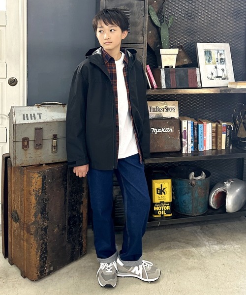 GLAZOS（グラソス）の「【大人向けサイズあり】[ストレート]ヴィンテージ加工ストレッチデニムパンツ（その他パンツ・キッズ・ブルー/ライトブルー/インディゴブルー・170cm/140cm/150cm/160cm）」の5枚目の写真