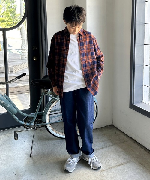 GLAZOS（グラソス）の「【大人向けサイズあり】[ストレート]ヴィンテージ加工ストレッチデニムパンツ（その他パンツ・キッズ・ブルー/ライトブルー/インディゴブルー・170cm/140cm/150cm/160cm）」の8枚目の写真