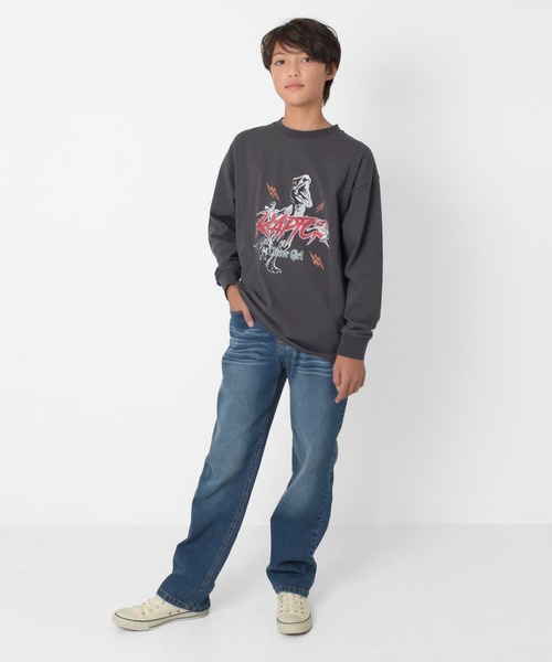 GLAZOS（グラソス）の「【大人向けサイズあり】[ストレート]ヴィンテージ加工ストレッチデニムパンツ（その他パンツ・キッズ・ブルー/ライトブルー/インディゴブルー・170cm/140cm/150cm/160cm）」の4枚目の写真