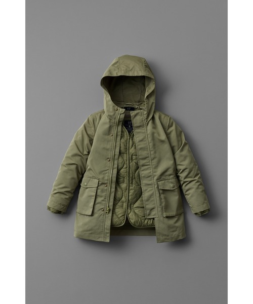 GAP（ギャップ）の「3in1 パーカージャケットコート (キッズ)（モッズコート・キッズ・グリーン/ブラック・XXL/XL/XS/S/L/M）」の3枚目の写真