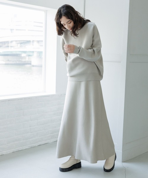 LAKOLE（ラコレ）の「12GカシミヤタッチフレアWジャガードスカート / 963509（スカート・レディース・ライトグレー/ブラウン/チャコールグレー・SMALL/MEDIUM）」の6枚目の写真