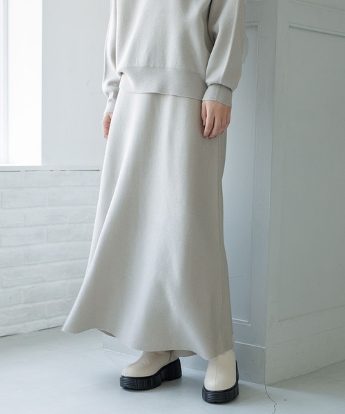 LAKOLE（ラコレ）の「12GカシミヤタッチフレアWジャガードスカート / 963509（スカート・レディース・ライトグレー/ブラウン/チャコールグレー・SMALL/MEDIUM）」の9枚目の写真