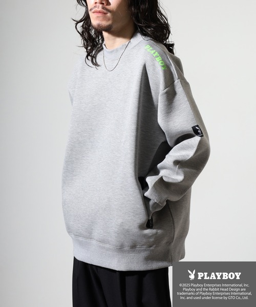 PLAYBOY（プレイボーイ）の「PLAYBOY high neck sweatshirt / ハイネックスウェットトレーナー（スウェット・メンズ・杢グレー/ブラック・XL/M/L）」の16枚目の写真