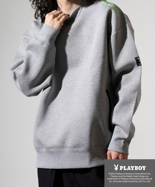 PLAYBOY（プレイボーイ）の「PLAYBOY high neck sweatshirt / ハイネックスウェットトレーナー（スウェット・メンズ・杢グレー/ブラック・XL/M/L）」の15枚目の写真