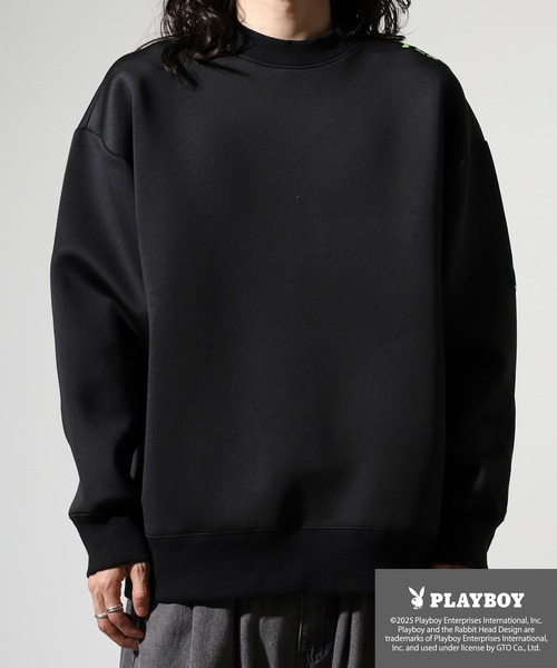 PLAYBOY（プレイボーイ）の「PLAYBOY high neck sweatshirt / ハイネックスウェットトレーナー（スウェット・メンズ・杢グレー/ブラック・XL/M/L）」の13枚目の写真