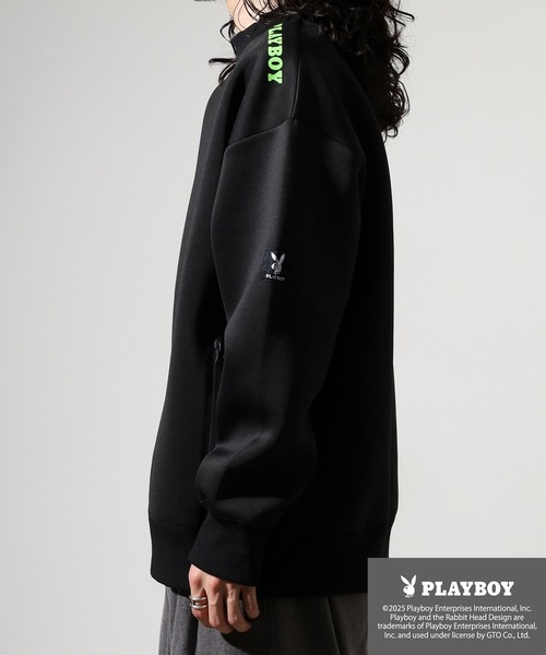 PLAYBOY（プレイボーイ）の「PLAYBOY high neck sweatshirt / ハイネックスウェットトレーナー（スウェット・メンズ・杢グレー/ブラック・XL/M/L）」の12枚目の写真