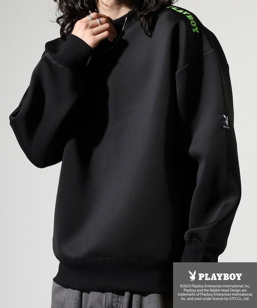 PLAYBOY（プレイボーイ）の「PLAYBOY high neck sweatshirt / ハイネックスウェットトレーナー（スウェット・メンズ・杢グレー/ブラック・XL/M/L）」の20枚目の写真