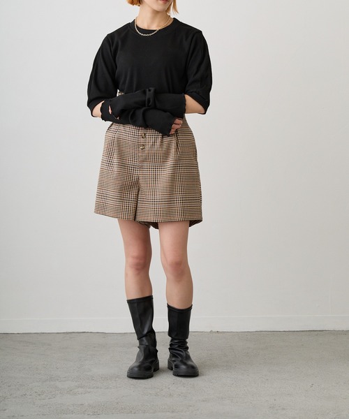 Loco Ocean(ロコオーシャン)の「パフスリーブアームカバー付きシャギー風ニットセット(ニット/セーター・レディース・ホワイト/ブラック・FREE)」の13枚目の写真